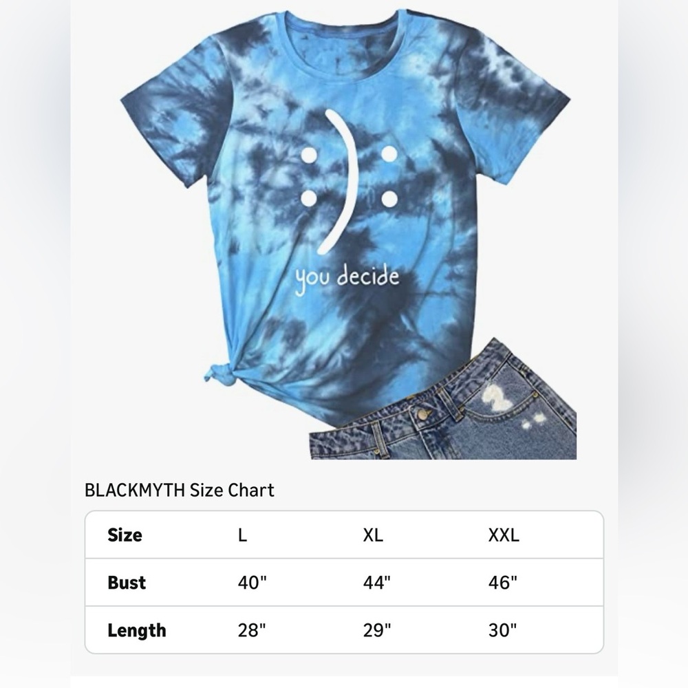 Blue Tie-Dye Graphic T-Shirt - Picture 5 of 5